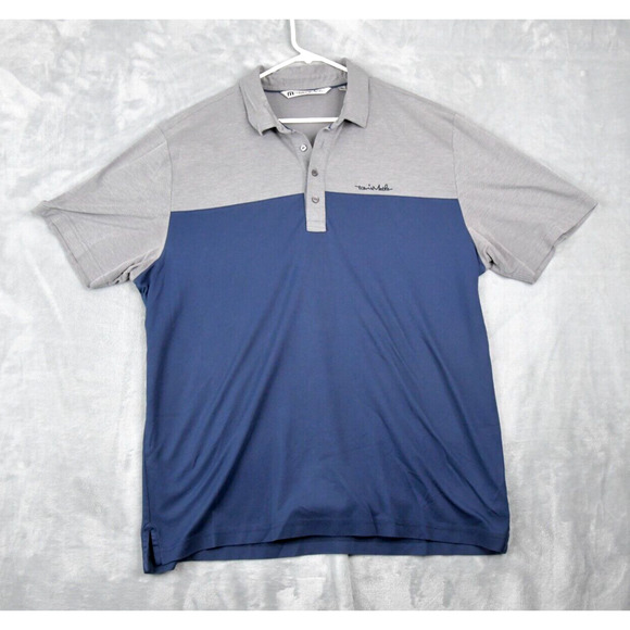 Travis Mathew Other - Travis Mathew Polo Shirt Mens XL Gray Blue Colorblock Golf Short Sleeve